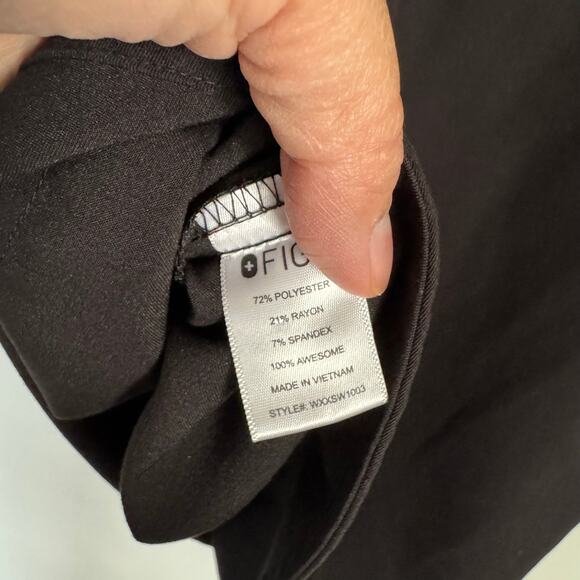 FIGS Black Rafaela Oversized Scrub Top Size XXS - Picture 6 of 7